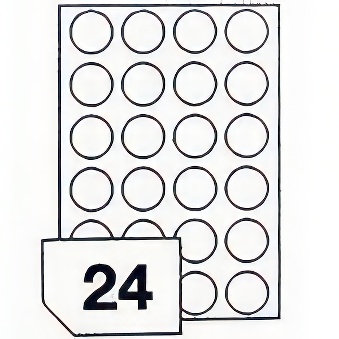 Self-adhesive glossy white photo labels for inkjet printers - 24 labels on a sheet