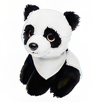 Teddy panda with a white scarf for printing