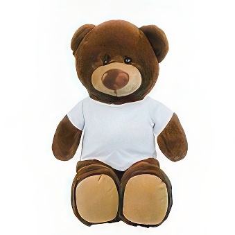 Dark-brown Big Teddy Bear with T-shirt Suitable for Printing