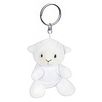 Key ring plushy sheep with T-shirt for overprint