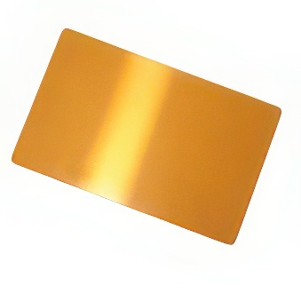 Gold aluminium business card for sublimation, engraving, thermal transfer with a laser printer and DTF