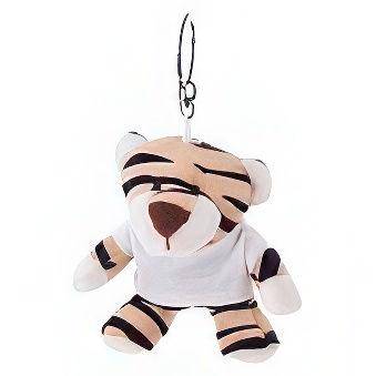 Key ring plushy tiger with T-shirt for overprint