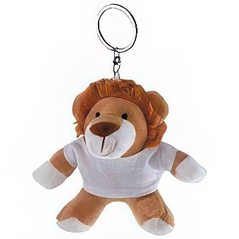 Key ring plushy lion with T-shirt for overprint