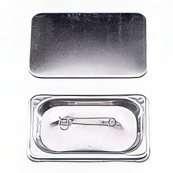 Elements for making pin badges with safety pins - rectangle