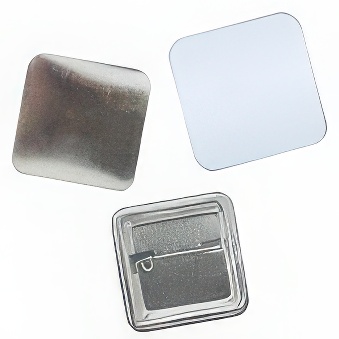 Elements for making pin badges with safety pins - square