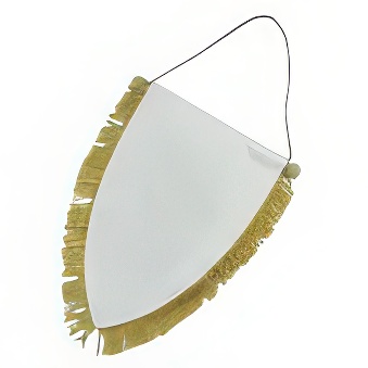 Escutcheon pennant with gold fringes for sublimation - 25 pcs