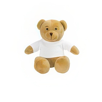 Dark-BeigeTeddy Bear with T-shirt Suitable for Printing