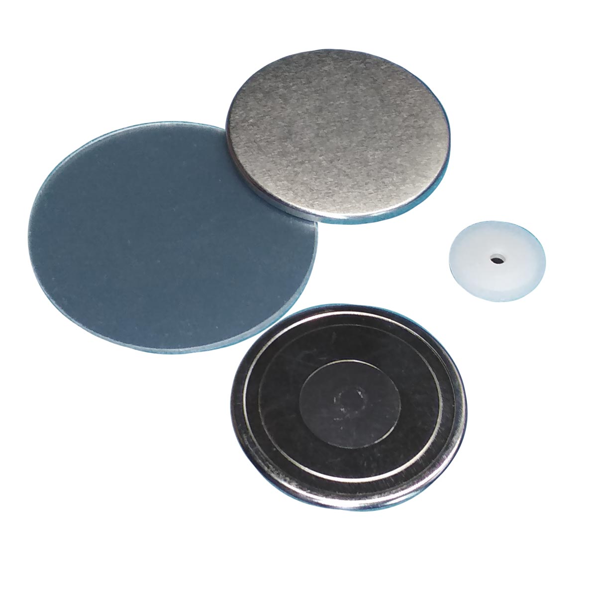 Elements for making badges with secure clasp