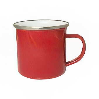 Enamel Steel Sublimation Mug - Silver Rim