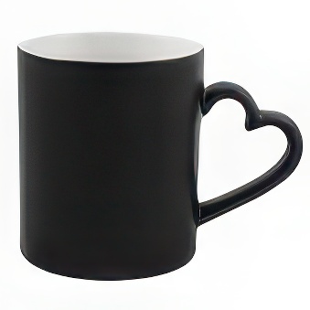 Magic Matte Colour-Changing Sublimation Mug - Heart-Shaped Handle
