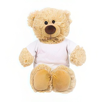 Beige Teddy Bear with T-shirt suitable for printing