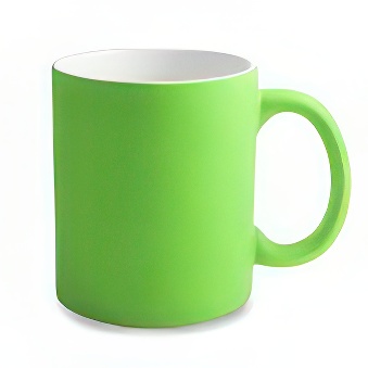 Rubber coated neon mug for engraving