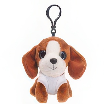 Key ring plushy dog with T-shirt for printing