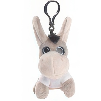 Key ring plushy donkey with T-shirt for overprint