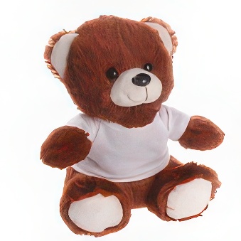 Dark-brown Teddy Bear with T-shirt suitable for printing