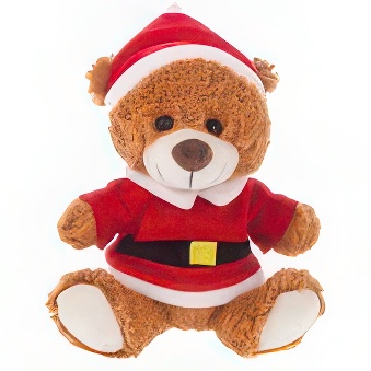 Teddy Bear in a Santa Suit for Printing