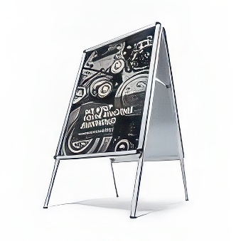 Dwustronny potykacz reklamowy z ramą zatrzaskową z zaokrąglonym narożnikiem - format A1