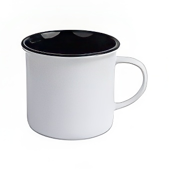 Retro Style Ceramic Sublimation Mug - White with Colored Interior and Rim