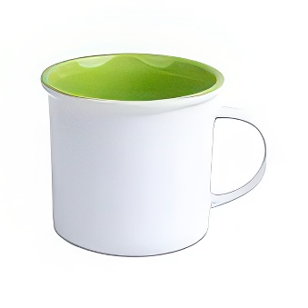 Retro Style Ceramic Sublimation Mug - White with Colored Interior and Rim