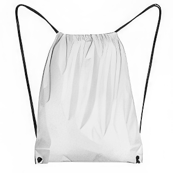 Drawstring bag with black string and white corners - 10 pieces