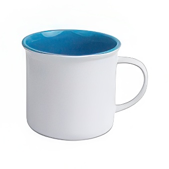 Retro Style Ceramic Sublimation Mug - White with Colored Interior and Rim