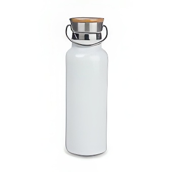 Metal thermal bottle with bamboo lid for sublimation and engraving