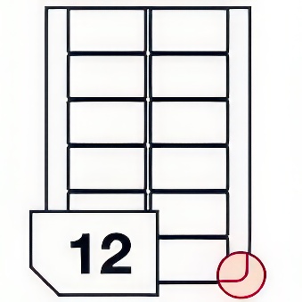 Self-adhesive glossy white photo labels rounded corners for inkjet printers -12 labels on a sheet