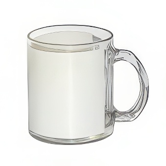 Glass Mug with White Sublimation Panel
