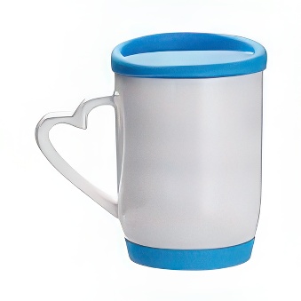 Heart Handle Sublimation Mug - Colourful Silicone Lid and Base