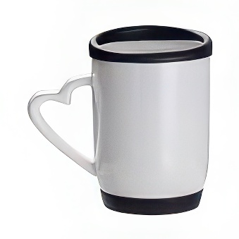 Heart Handle Sublimation Mug - Colourful Silicone Lid and Base