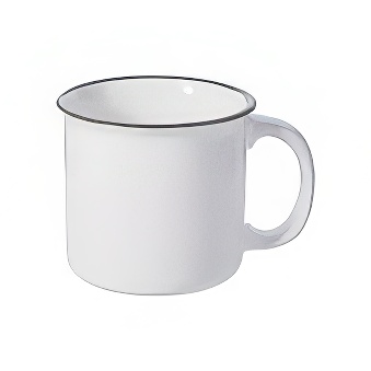 Vintage mug for sublimation - white with colour rim