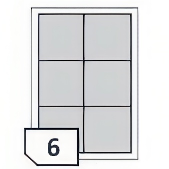 Self-adhesive glossy white photo labels for inkjet printers - 6 labels on a sheet