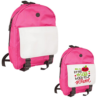 Backpack with a Reinforced Back and White Flap for Printing