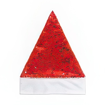 Czapka Mikołaja z cekinami do sublimacji - dziecięca