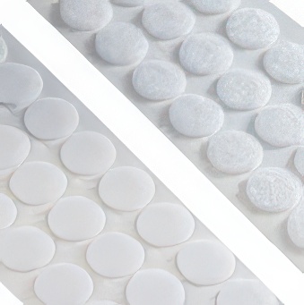 Self-adhesive velcros with a round shape