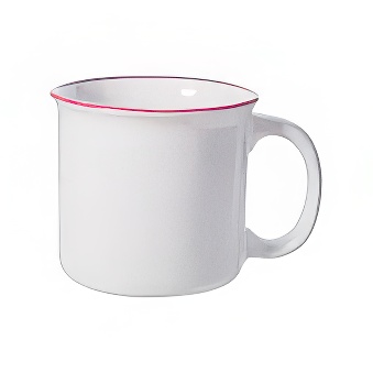 Vintage mug for sublimation - white with colour rim