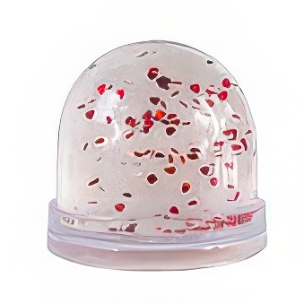 Photoglobe - heart flakes