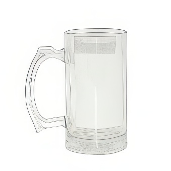 Glass stein with white field for sublimation and engraving