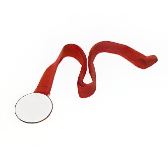 Medal with a red ribbon for sublimation and engraving