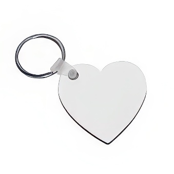 Sublimation and engraving MDF keychain - heart - 10 pieces