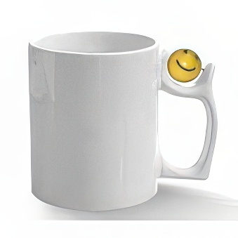 Sublimation Mug - with Smiley Face Ball on Handle