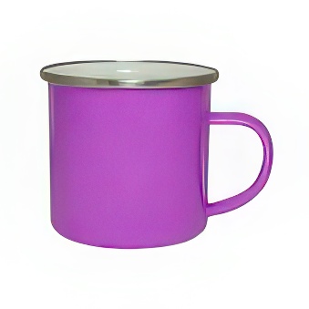 Enamel Steel Sublimation Mug - Silver Rim