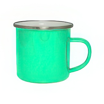 Enamel Steel Sublimation Mug - Silver Rim
