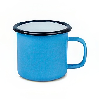Coloured Enamel Steel Sublimation Mug - Black Rim