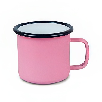 Coloured Enamel Steel Sublimation Mug - Black Rim