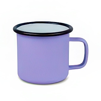 Coloured Enamel Steel Sublimation Mug - Black Rim