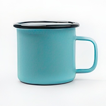 Coloured Enamel Steel Sublimation Mug - Black Rim