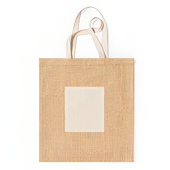 Jute shopping bag with a cotton handle