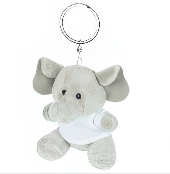 Key ring plushy elephant with T-shirt for printing