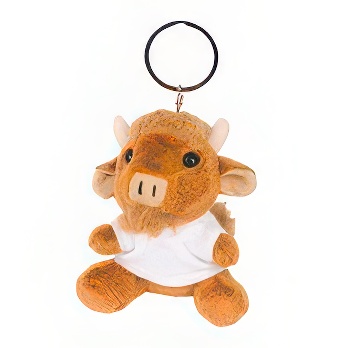 Key ring plushy bison with T-shirt for overprint
